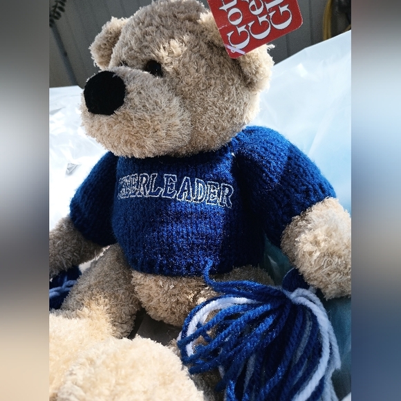 Gund Plush 13" Teddy Bear with Blue Sweater "Cheerleader" 41896 - Picture 8 of 12